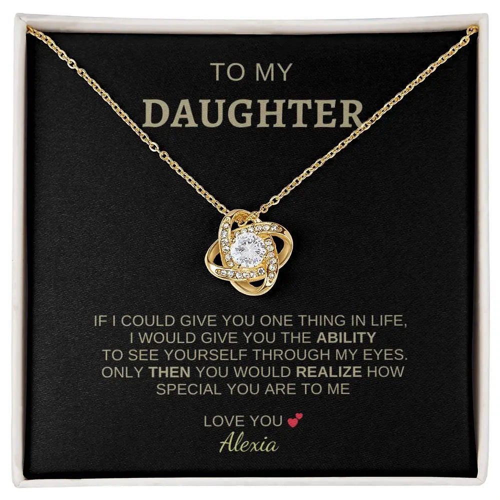 To My Daughter | I Love You - Love Knot Necklace - Ever Trendy Essentials