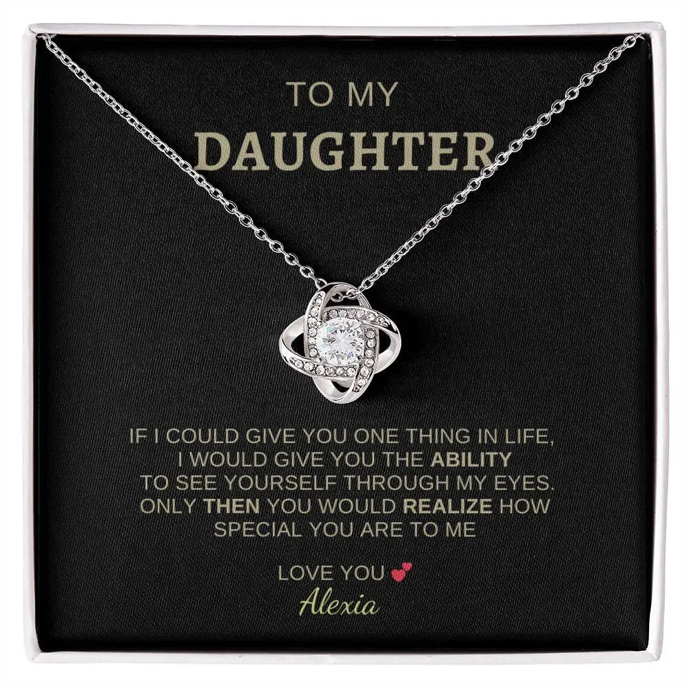 To My Daughter | I Love You - Love Knot Necklace - Ever Trendy Essentials