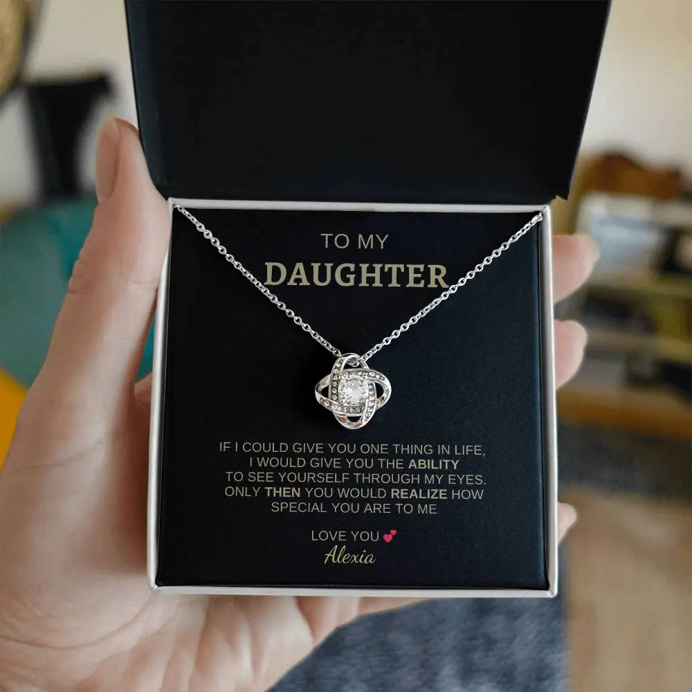 To My Daughter | I Love You - Love Knot Necklace - Ever Trendy Essentials