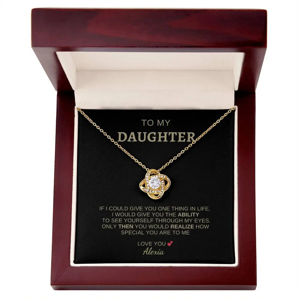To My Daughter | I Love You - Love Knot Necklace - Ever Trendy Essentials
