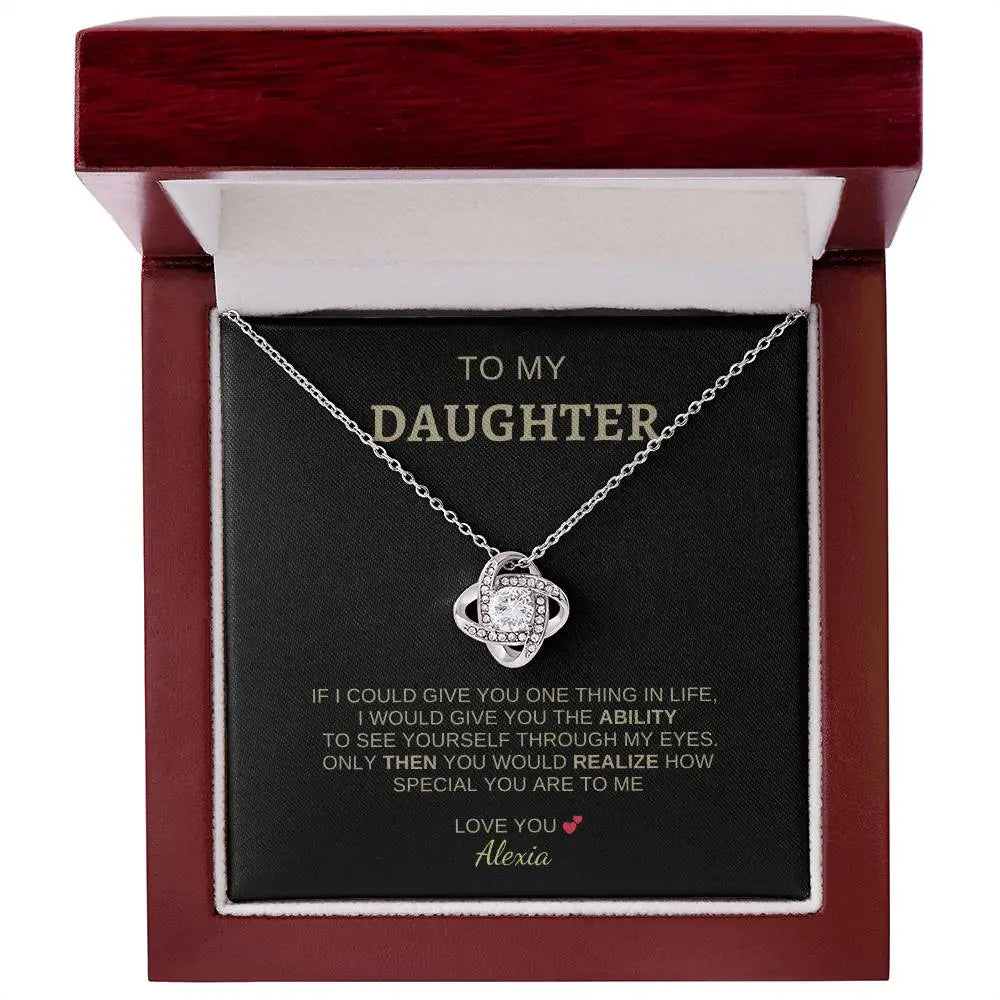 To My Daughter | I Love You - Love Knot Necklace - Ever Trendy Essentials