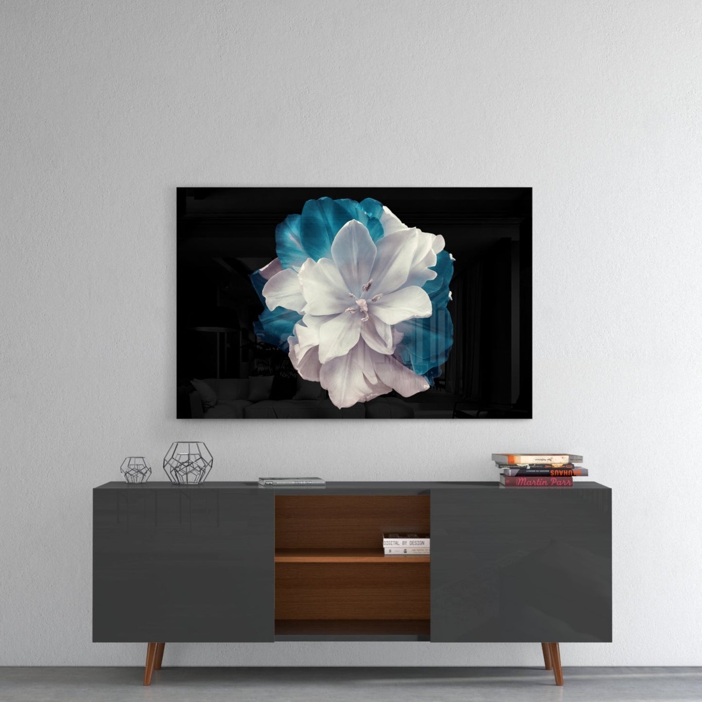Blue Flower Glass Wall Art Daughter - Ever Trendy Essentials