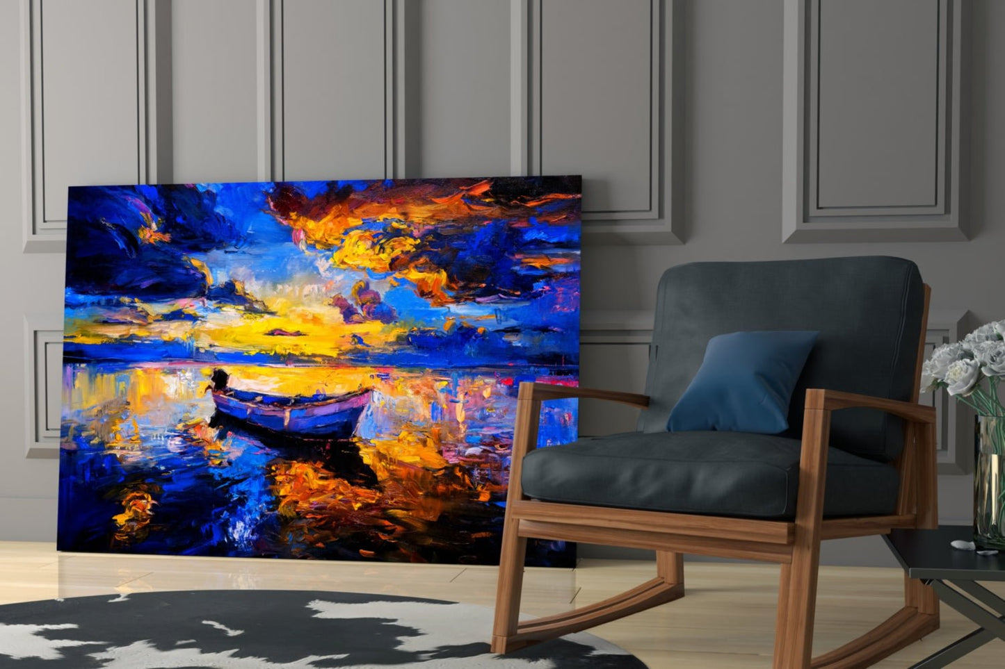 Dark Blue Sunset Glass Wall Art Daughter - Ever Trendy Essentials