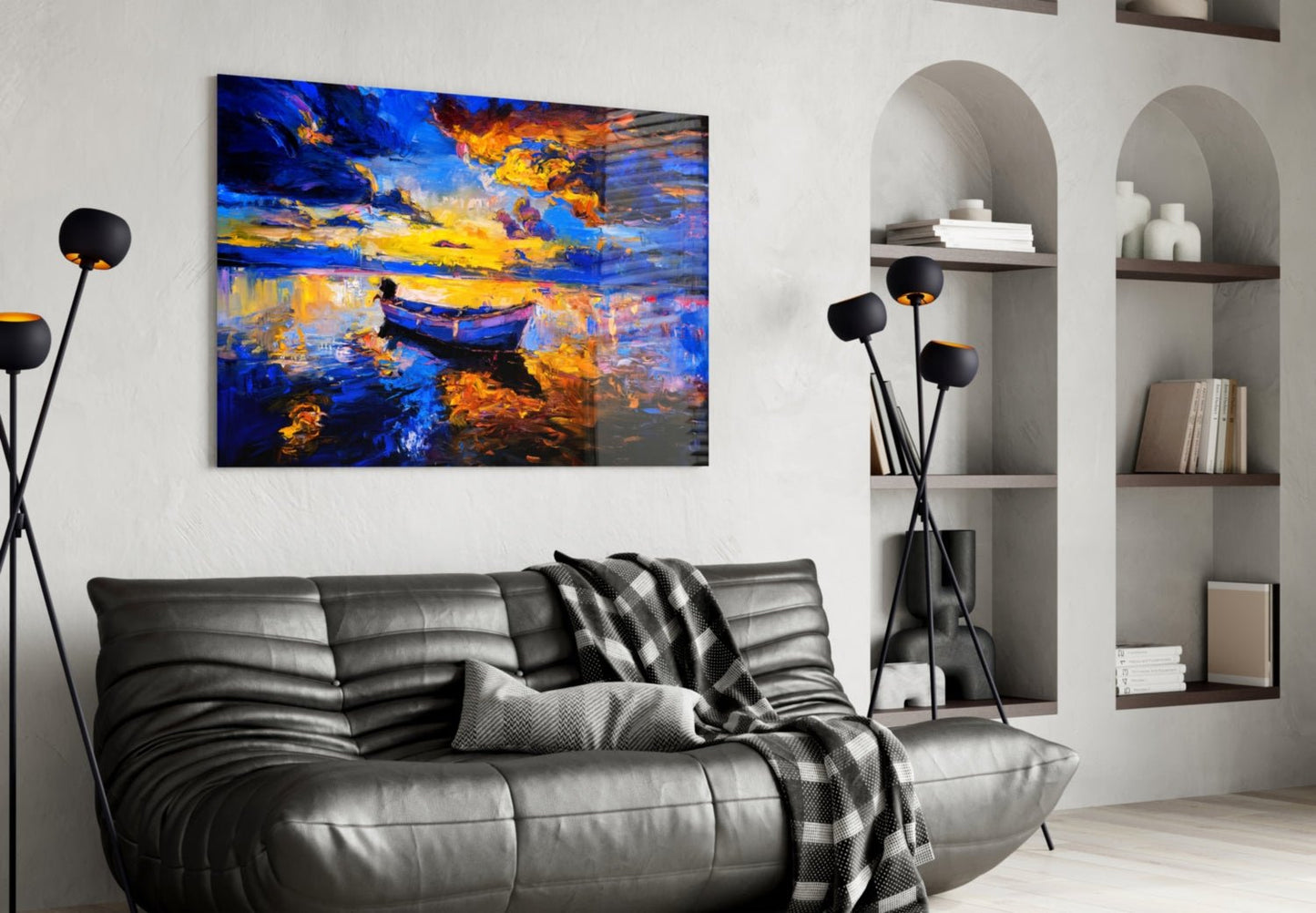 Dark Blue Sunset Glass Wall Art Daughter - Ever Trendy Essentials