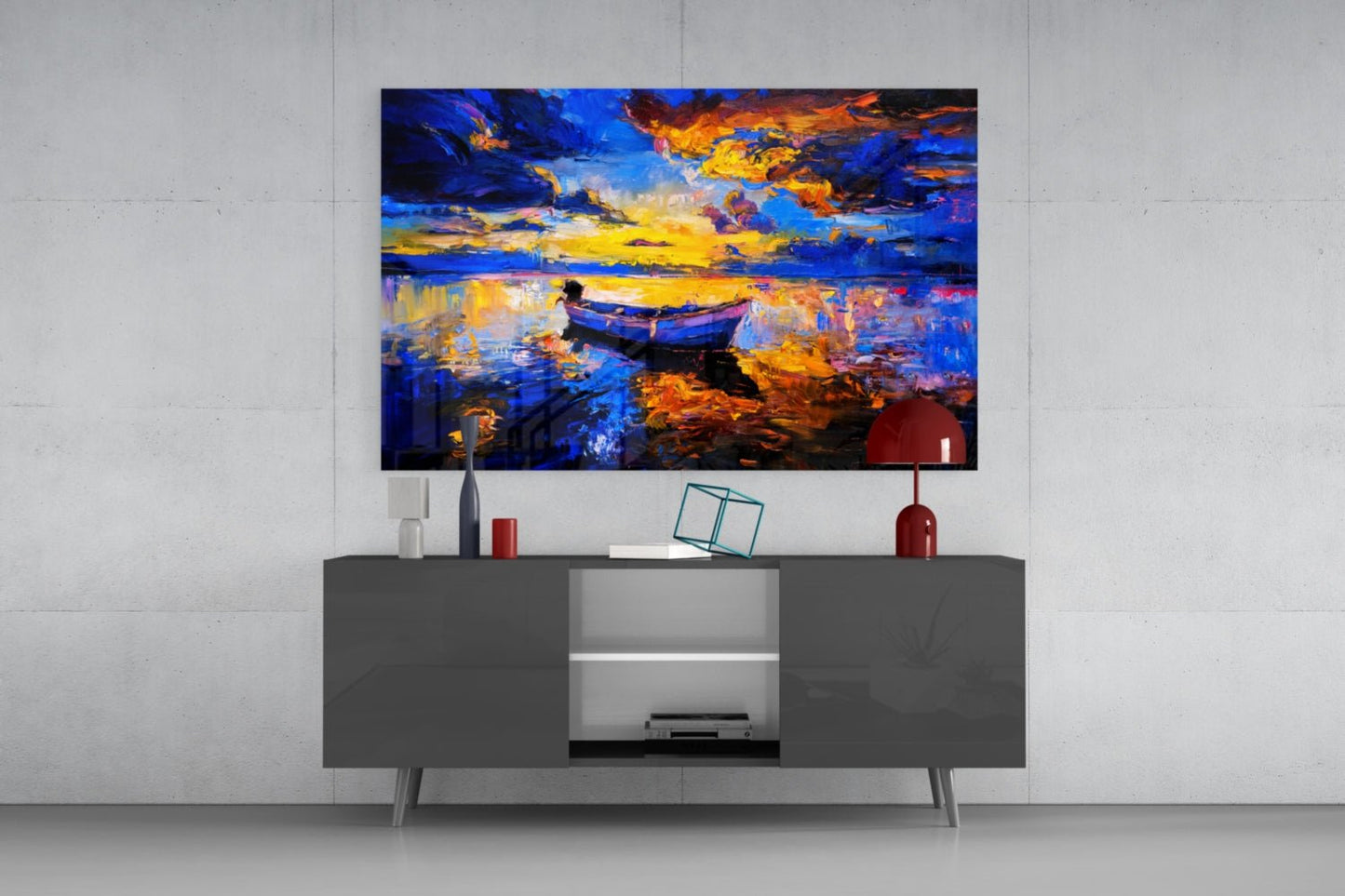 Dark Blue Sunset Glass Wall Art Daughter - Ever Trendy Essentials