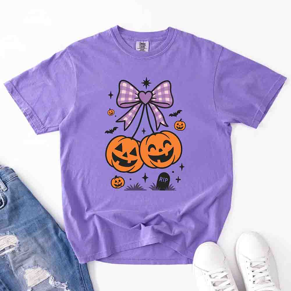 Halloween Cherries Comfort Colors Shirt – Trendy Pumpkin Tee - Ever Trendy Essentials