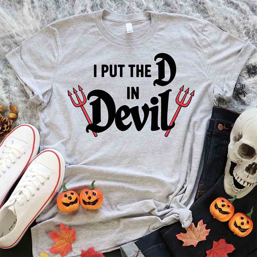 I Put the D in Devil Shirts For Couples Funny Matching Him & Her Halloween T-Shirts - Ever Trendy Essentials