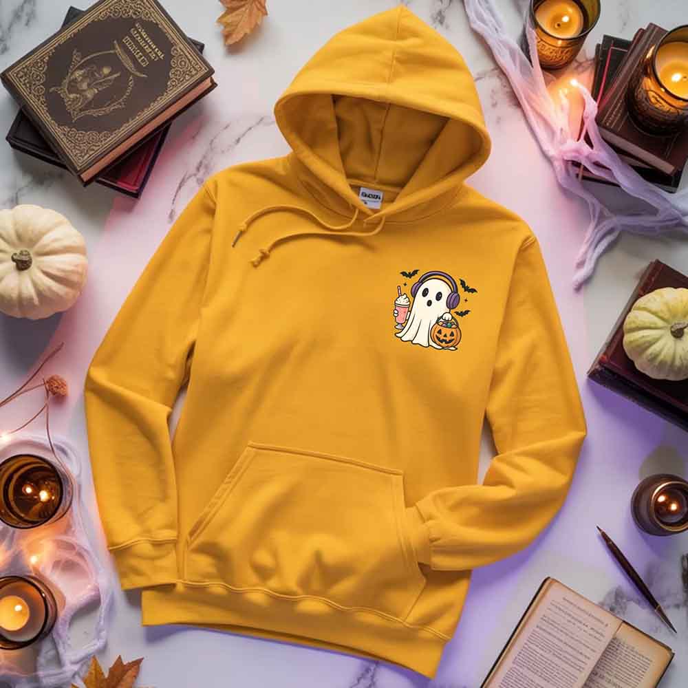 Little Ghost Iced Coffee Hoodie – Cute Halloween Ghost Hoodie - Ever Trendy Essentials