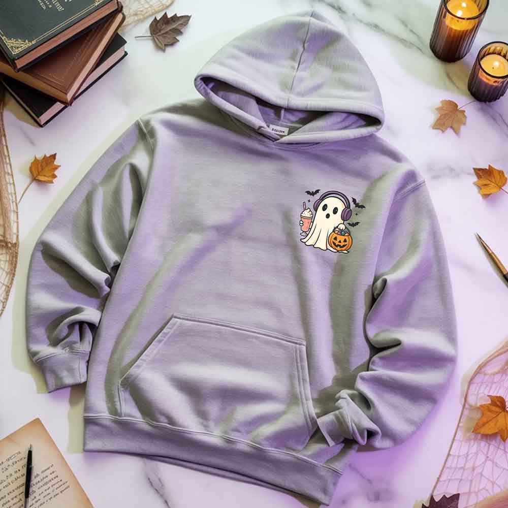 Little Ghost Iced Coffee Hoodie – Cute Halloween Ghost Hoodie - Ever Trendy Essentials