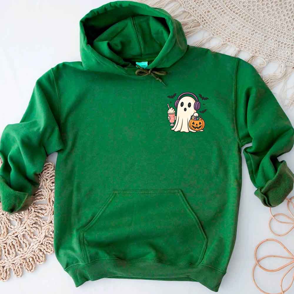 Little Ghost Iced Coffee Hoodie – Cute Halloween Ghost Hoodie - Ever Trendy Essentials