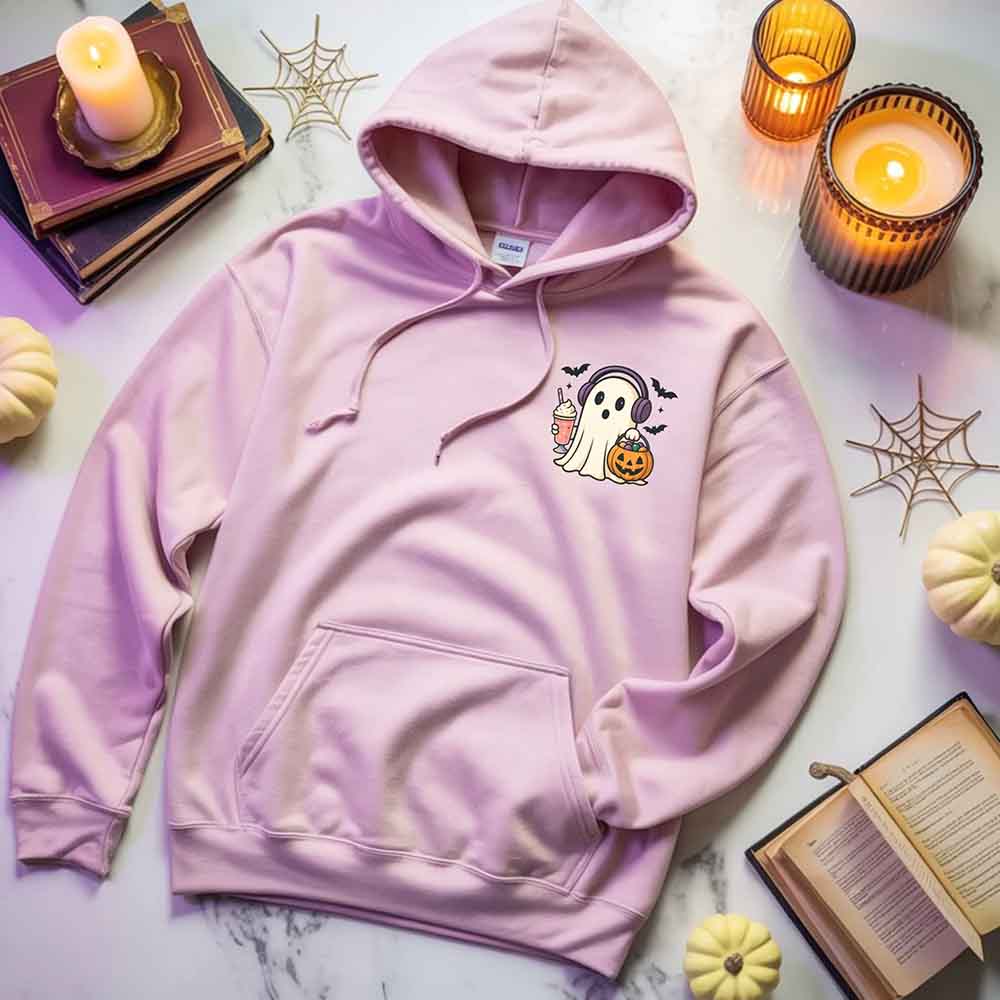 Little Ghost Iced Coffee Hoodie – Cute Halloween Ghost Hoodie - Ever Trendy Essentials
