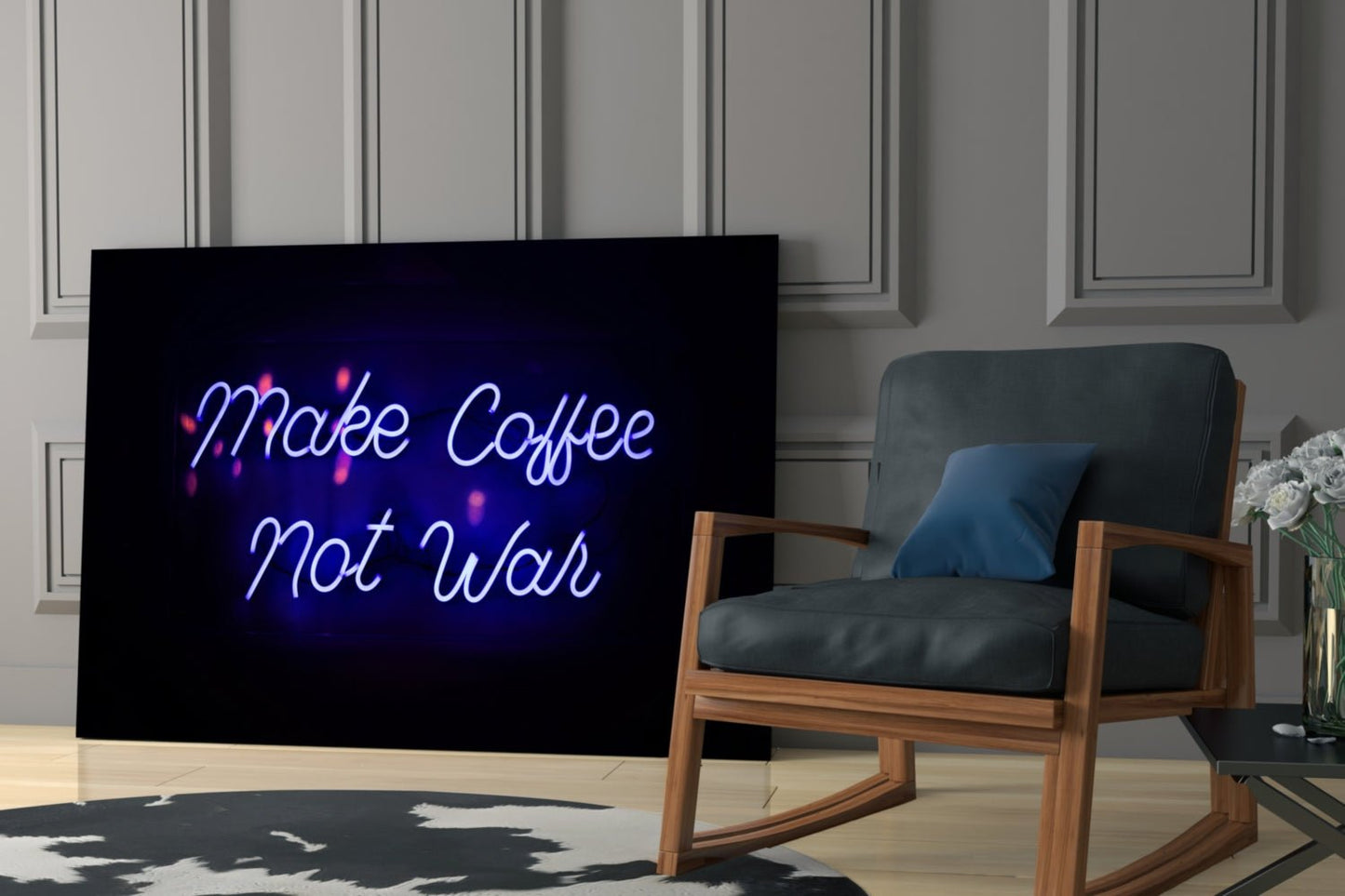 “Make Coffee not War” Glass Wall Art Daughter - Ever Trendy Essentials
