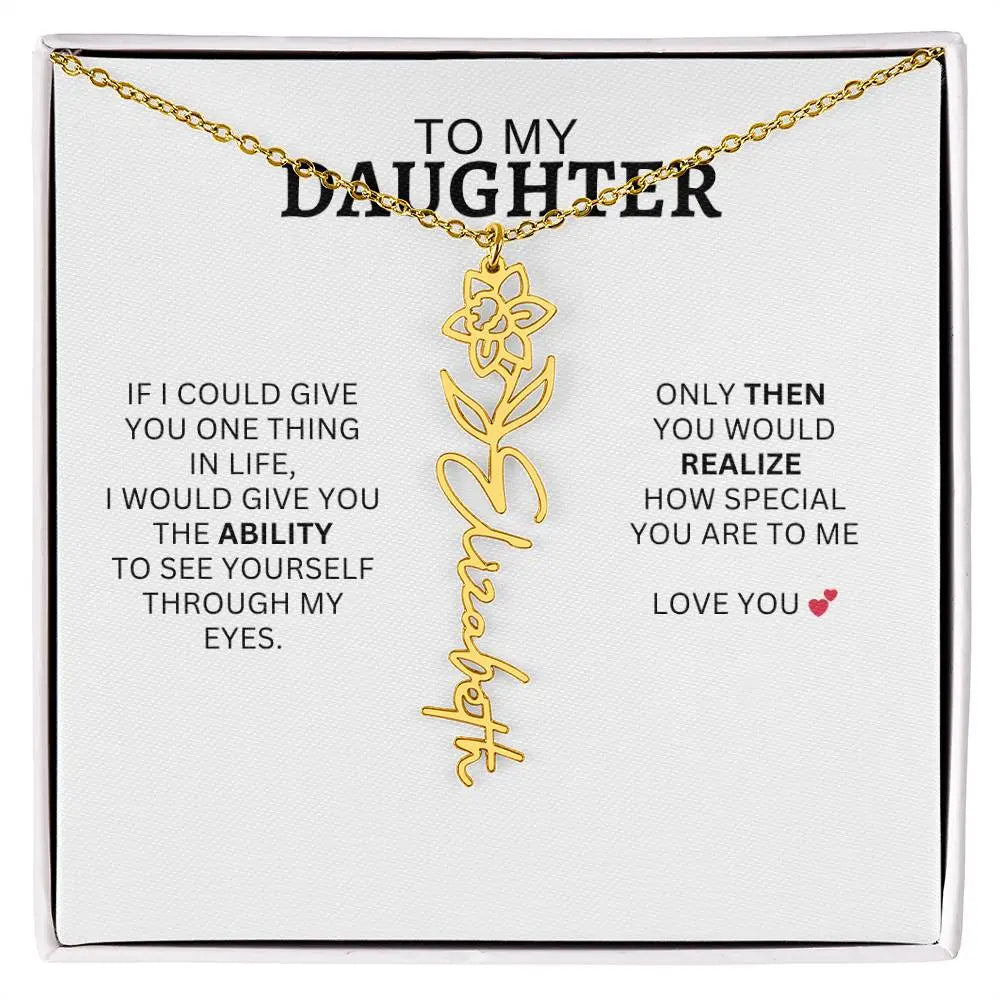 Necklace for Daughter | I Love You - Birth Necklace - Ever Trendy Essentials