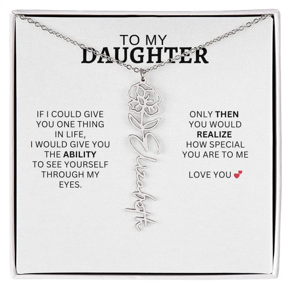 Necklace for Daughter | I Love You - Birth Necklace - Ever Trendy Essentials