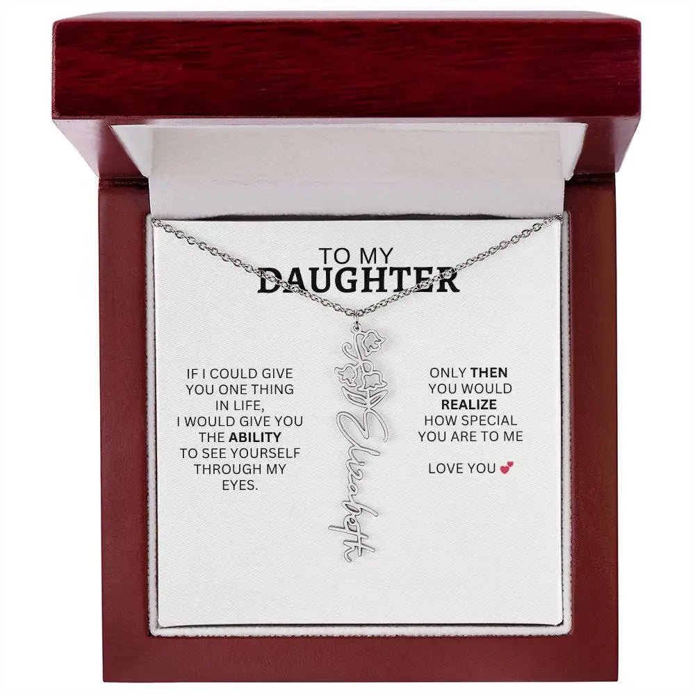 Necklace for Daughter | I Love You - Birth Necklace - Ever Trendy Essentials