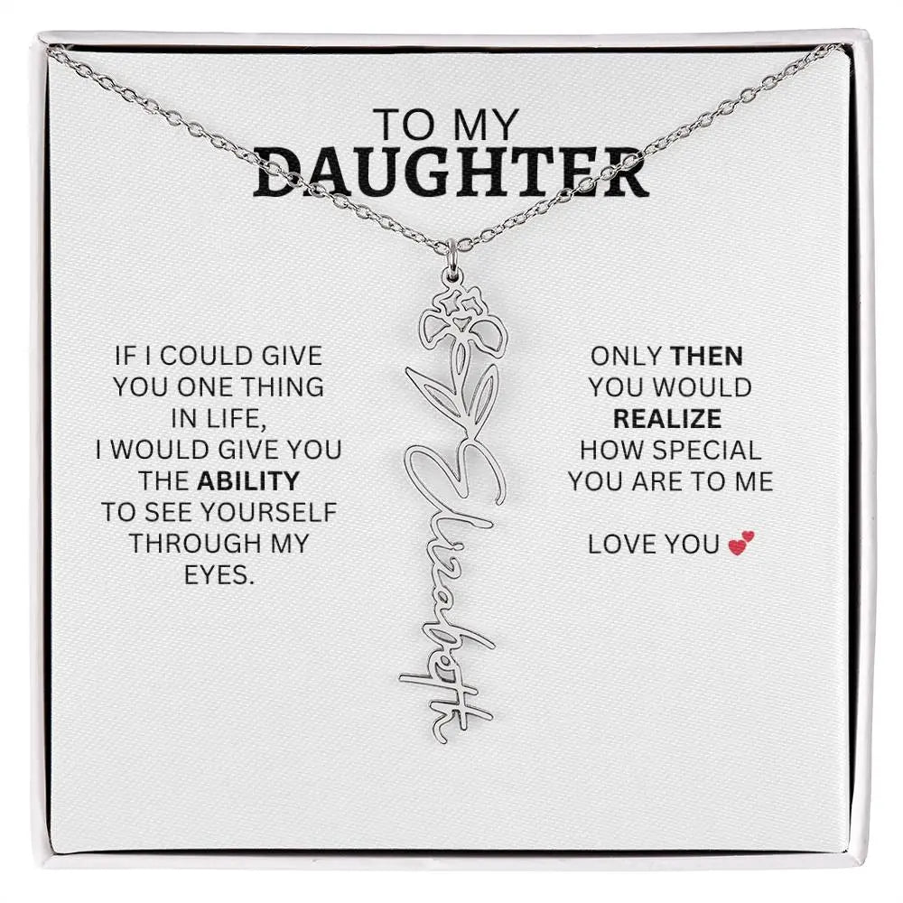 Necklace for Daughter | I Love You - Birth Necklace - Ever Trendy Essentials