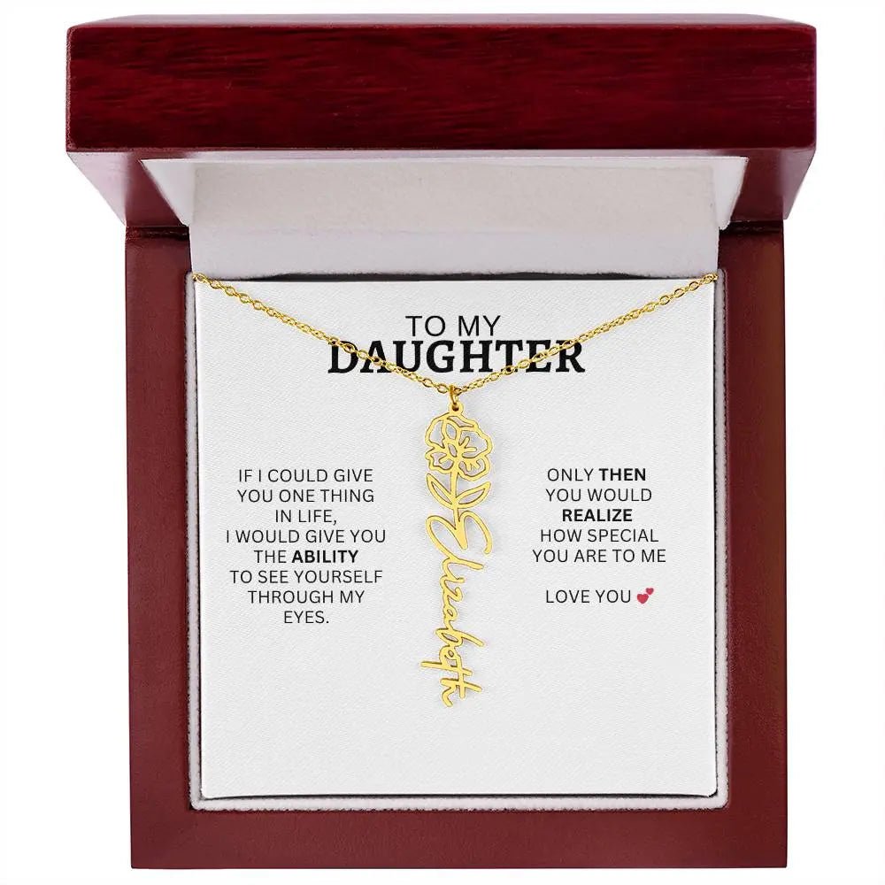 Necklace for Daughter | I Love You - Birth Necklace - Ever Trendy Essentials