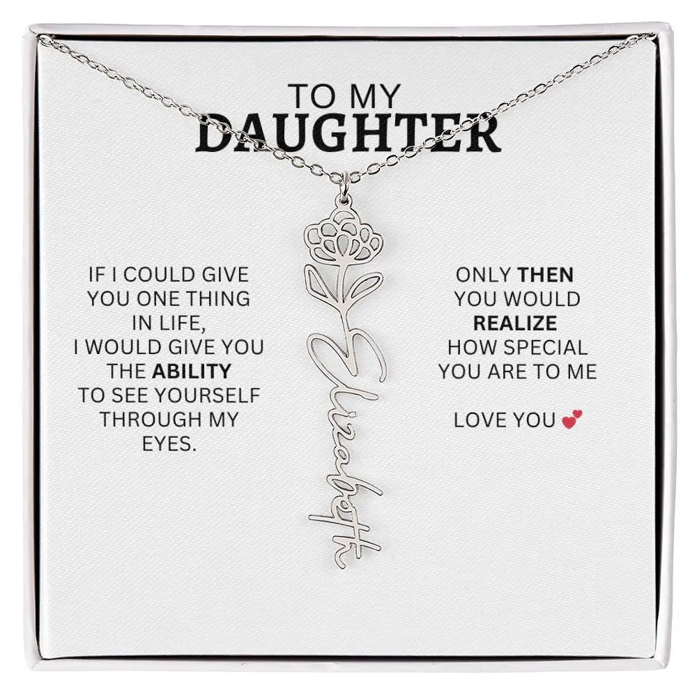 Necklace for Daughter | I Love You - Birth Necklace - Ever Trendy Essentials