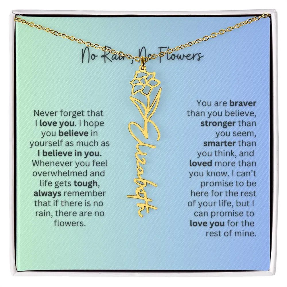 No Rain - No Flowers | Birth Necklace | Name Necklace | Beautiful Jewelry for Daughters and Granddaughters - Ever Trendy Essentials