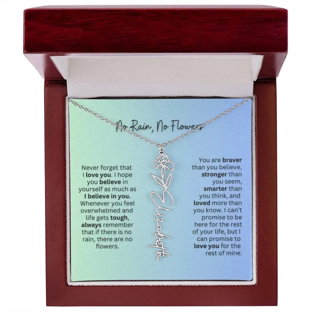 No Rain - No Flowers | Birth Necklace | Name Necklace | Beautiful Jewelry for Daughters and Granddaughters - Ever Trendy Essentials