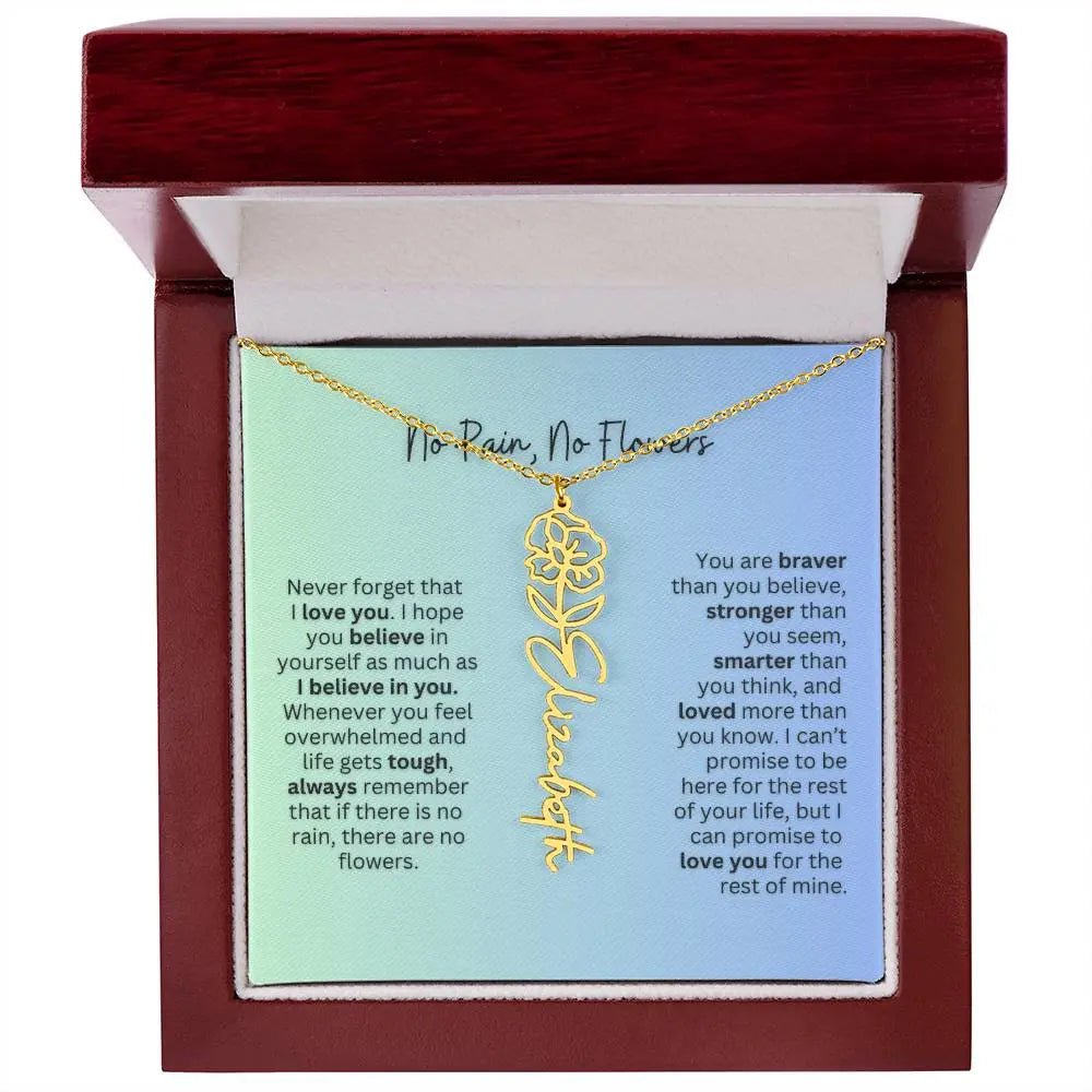 No Rain - No Flowers | Birth Necklace | Name Necklace | Beautiful Jewelry for Daughters and Granddaughters - Ever Trendy Essentials