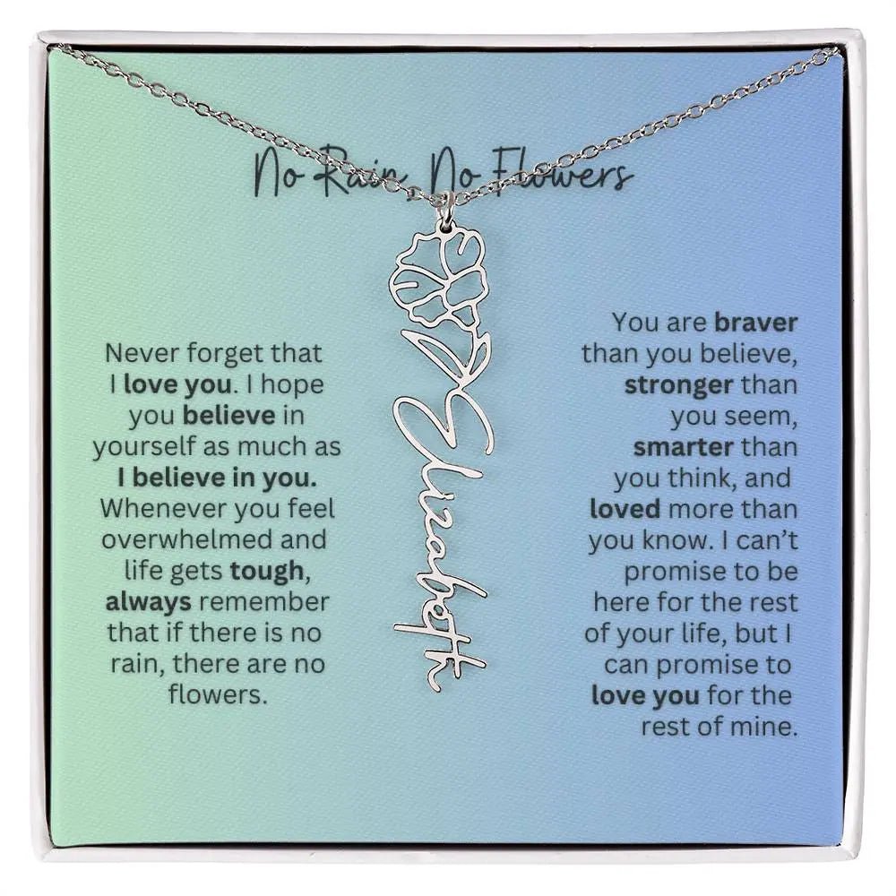 No Rain - No Flowers | Birth Necklace | Name Necklace | Beautiful Jewelry for Daughters and Granddaughters - Ever Trendy Essentials