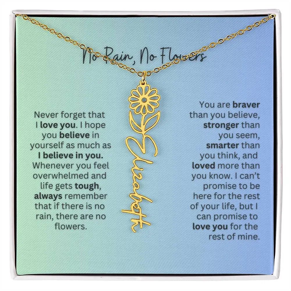 No Rain - No Flowers | Birth Necklace | Name Necklace | Beautiful Jewelry for Daughters and Granddaughters - Ever Trendy Essentials