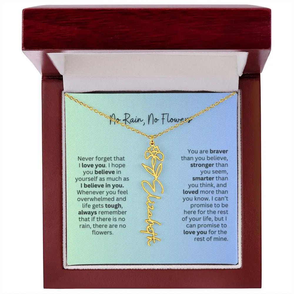 No Rain - No Flowers | Birth Necklace | Name Necklace | Beautiful Jewelry for Daughters and Granddaughters - Ever Trendy Essentials