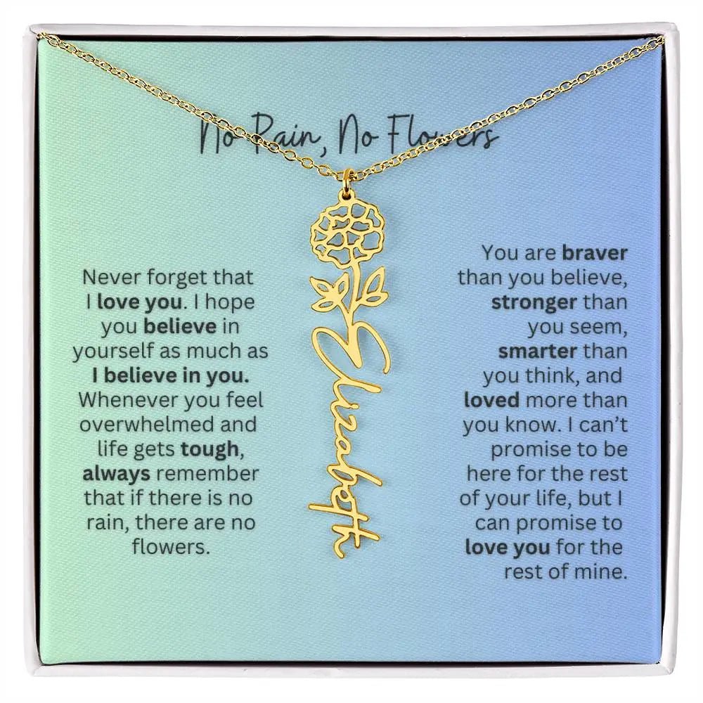 No Rain - No Flowers | Birth Necklace | Name Necklace | Beautiful Jewelry for Daughters and Granddaughters - Ever Trendy Essentials