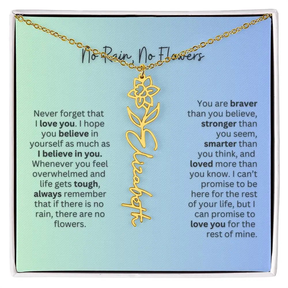 No Rain - No Flowers | Birth Necklace | Name Necklace | Beautiful Jewelry for Daughters and Granddaughters - Ever Trendy Essentials