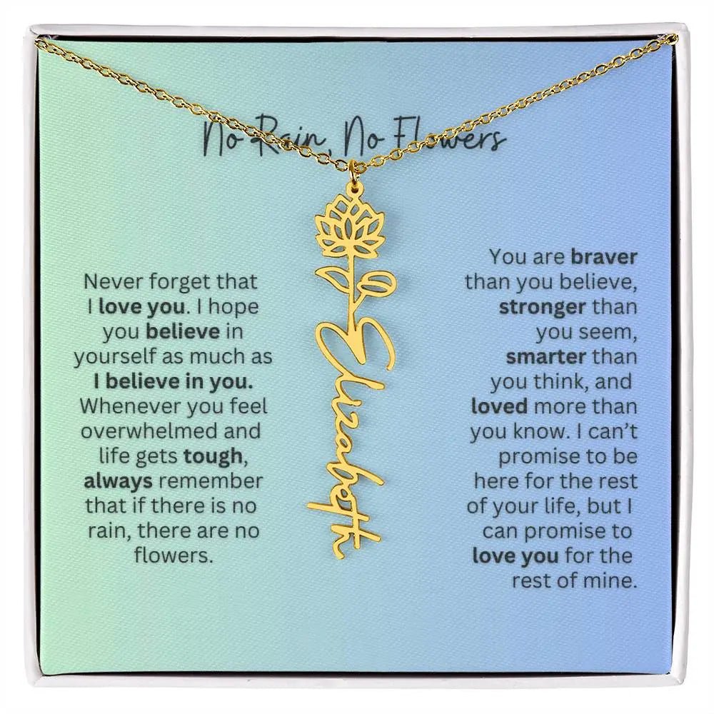 No Rain - No Flowers | Birth Necklace | Name Necklace | Beautiful Jewelry for Daughters and Granddaughters - Ever Trendy Essentials