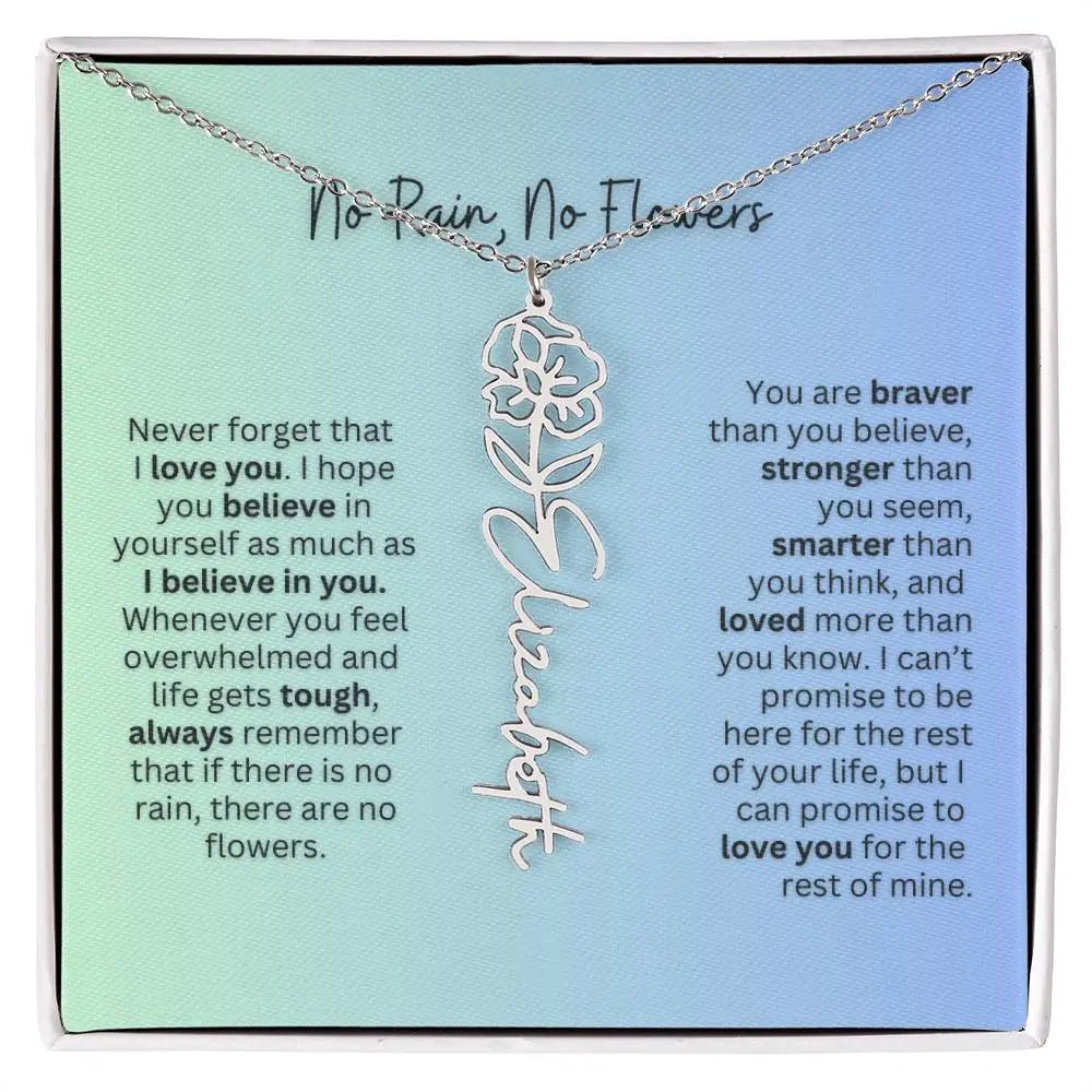 No Rain - No Flowers | Birth Necklace | Name Necklace | Beautiful Jewelry for Daughters and Granddaughters - Ever Trendy Essentials