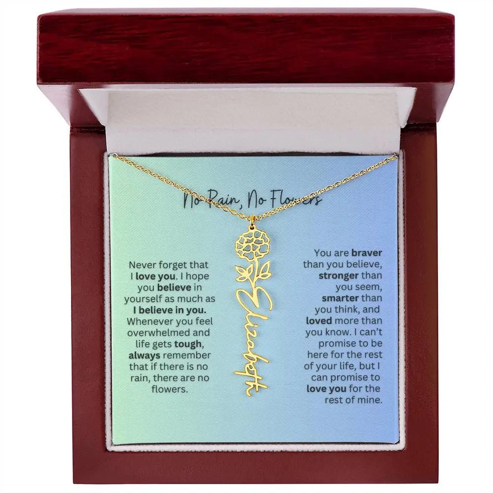 No Rain - No Flowers | Birth Necklace | Name Necklace | Beautiful Jewelry for Daughters and Granddaughters - Ever Trendy Essentials