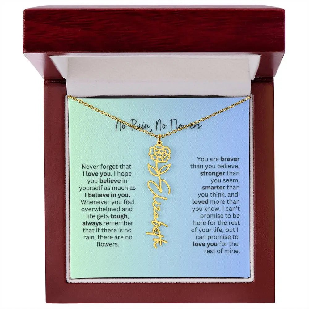 No Rain - No Flowers | Birth Necklace | Name Necklace | Beautiful Jewelry for Daughters and Granddaughters - Ever Trendy Essentials
