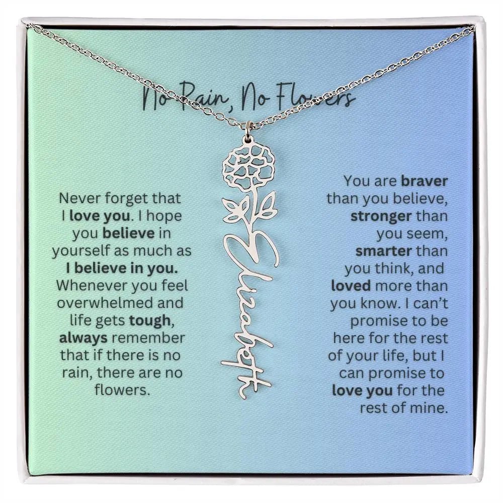 No Rain - No Flowers | Birth Necklace | Name Necklace | Beautiful Jewelry for Daughters and Granddaughters - Ever Trendy Essentials