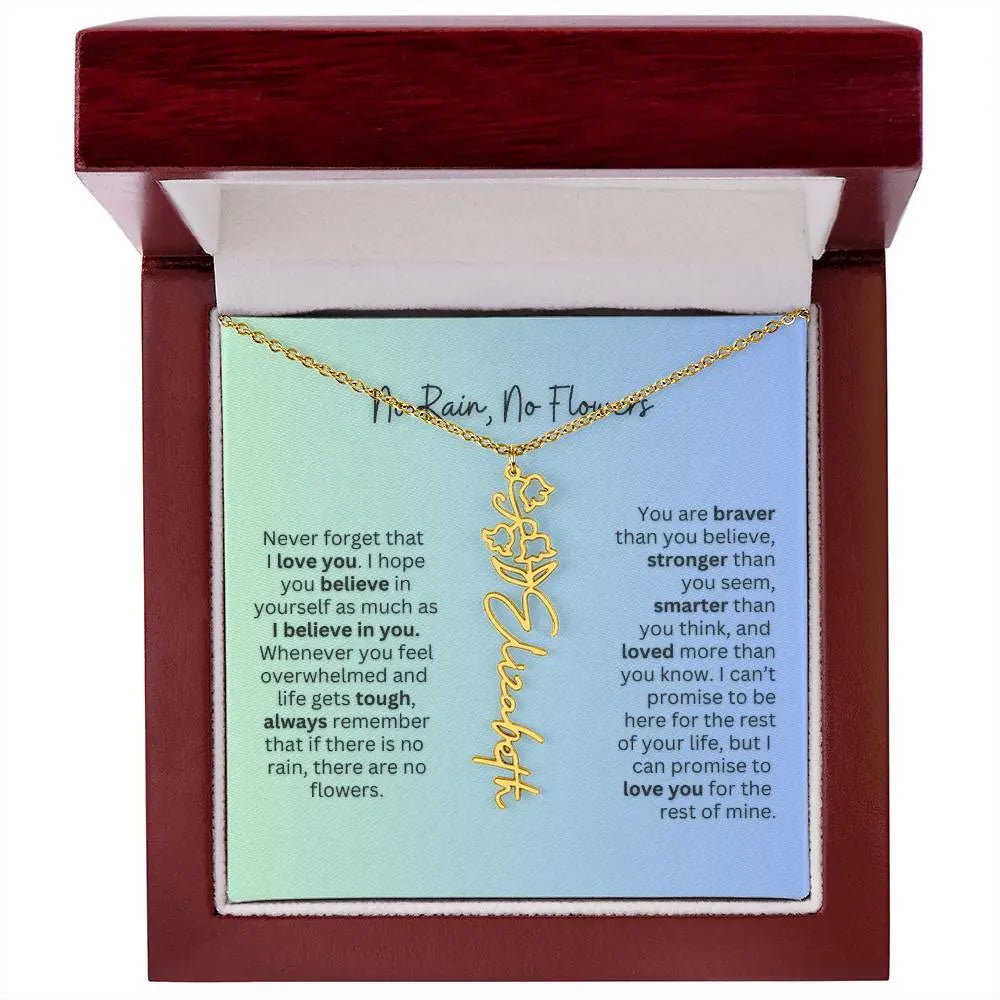 No Rain - No Flowers | Birth Necklace | Name Necklace | Beautiful Jewelry for Daughters and Granddaughters - Ever Trendy Essentials
