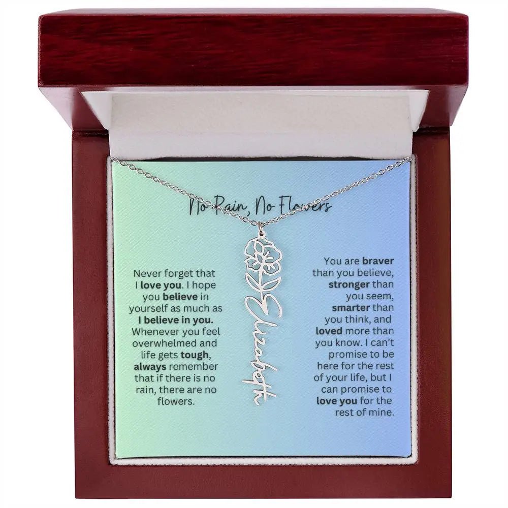 No Rain - No Flowers | Birth Necklace | Name Necklace | Beautiful Jewelry for Daughters and Granddaughters - Ever Trendy Essentials