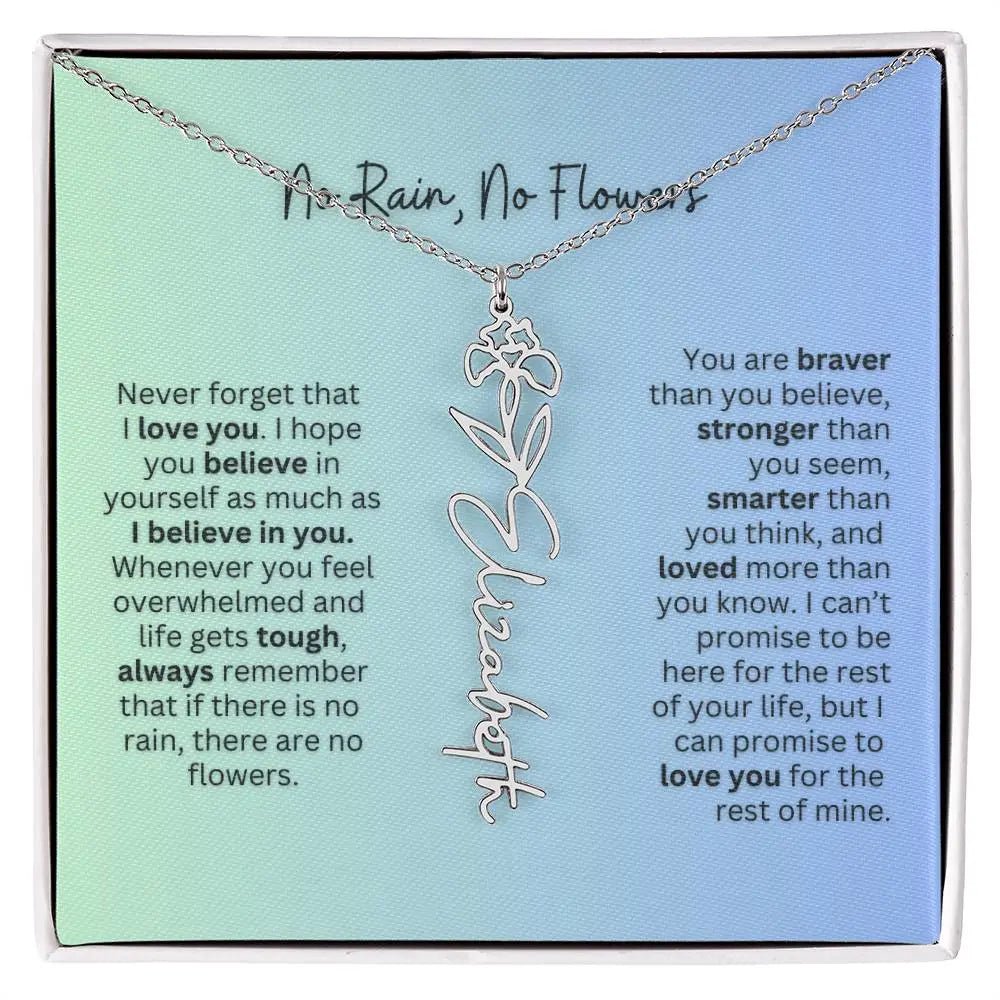 No Rain - No Flowers | Birth Necklace | Name Necklace | Beautiful Jewelry for Daughters and Granddaughters - Ever Trendy Essentials