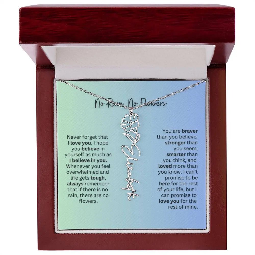 No Rain - No Flowers | Birth Necklace | Name Necklace | Beautiful Jewelry for Daughters and Granddaughters - Ever Trendy Essentials