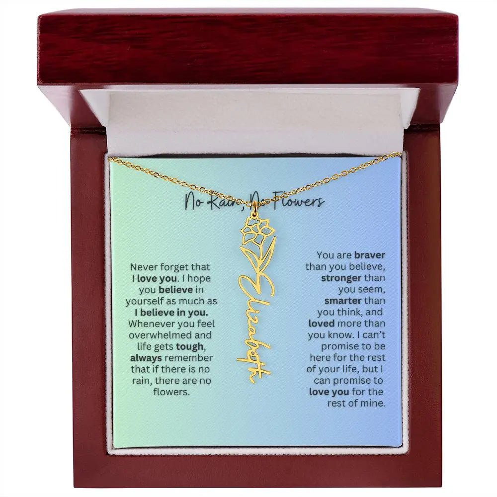 No Rain - No Flowers | Birth Necklace | Name Necklace | Beautiful Jewelry for Daughters and Granddaughters - Ever Trendy Essentials