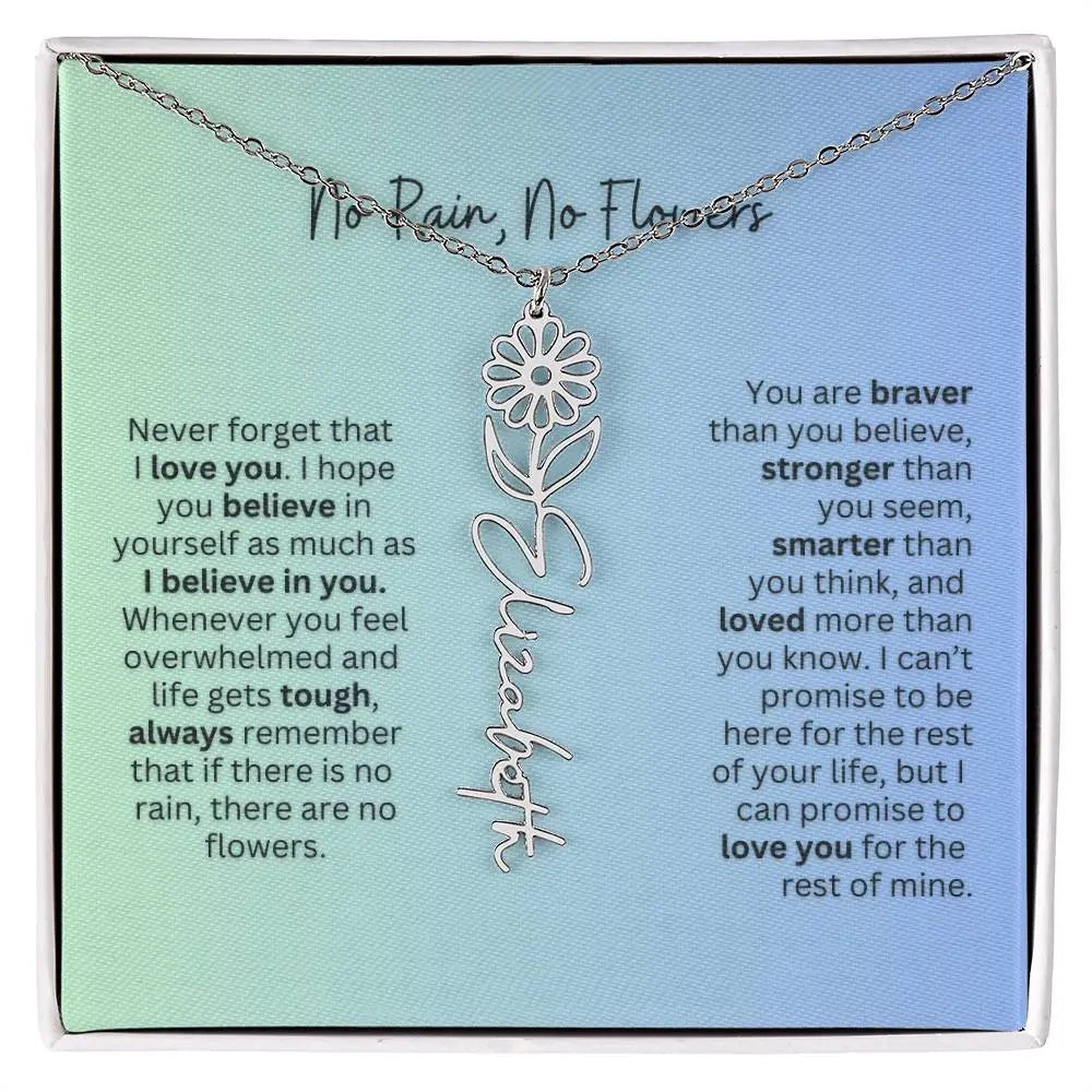 No Rain - No Flowers | Birth Necklace | Name Necklace | Beautiful Jewelry for Daughters and Granddaughters - Ever Trendy Essentials