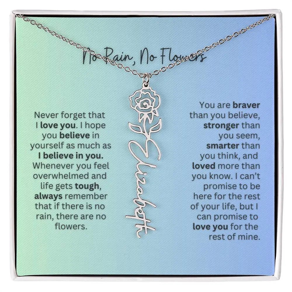 No Rain - No Flowers | Birth Necklace | Name Necklace | Beautiful Jewelry for Daughters and Granddaughters - Ever Trendy Essentials