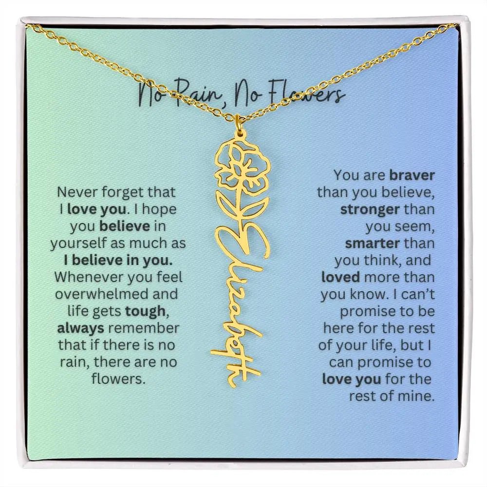 No Rain - No Flowers | Birth Necklace | Name Necklace | Beautiful Jewelry for Daughters and Granddaughters - Ever Trendy Essentials