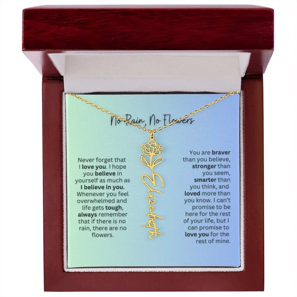 No Rain - No Flowers | Birth Necklace | Name Necklace | Beautiful Jewelry for Daughters and Granddaughters - Ever Trendy Essentials