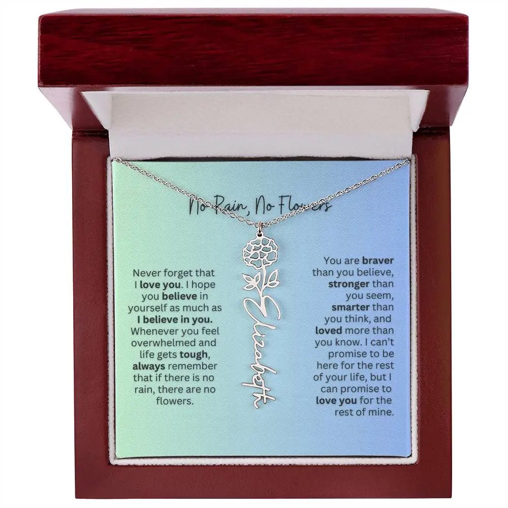 No Rain - No Flowers | Birth Necklace | Name Necklace | Beautiful Jewelry for Daughters and Granddaughters - Ever Trendy Essentials