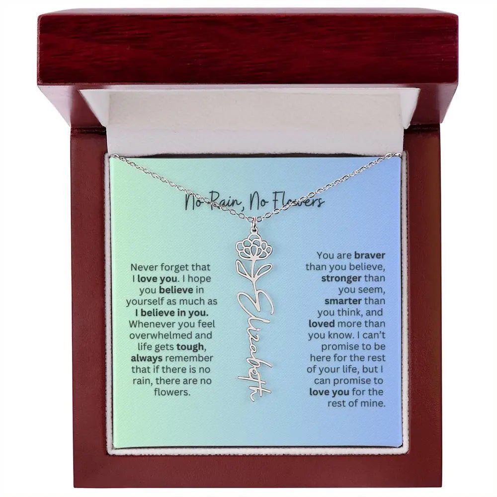 No Rain - No Flowers | Birth Necklace | Name Necklace | Beautiful Jewelry for Daughters and Granddaughters - Ever Trendy Essentials