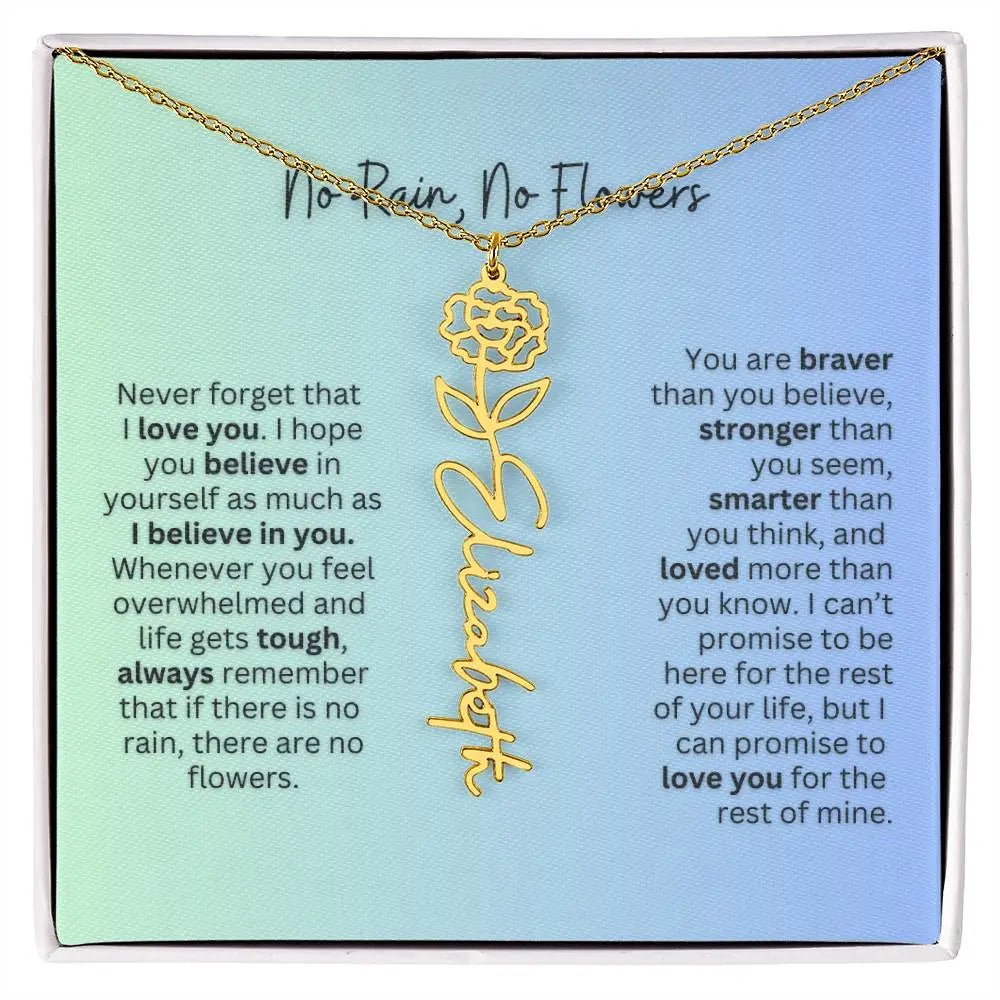 No Rain - No Flowers | Birth Necklace | Name Necklace | Beautiful Jewelry for Daughters and Granddaughters - Ever Trendy Essentials
