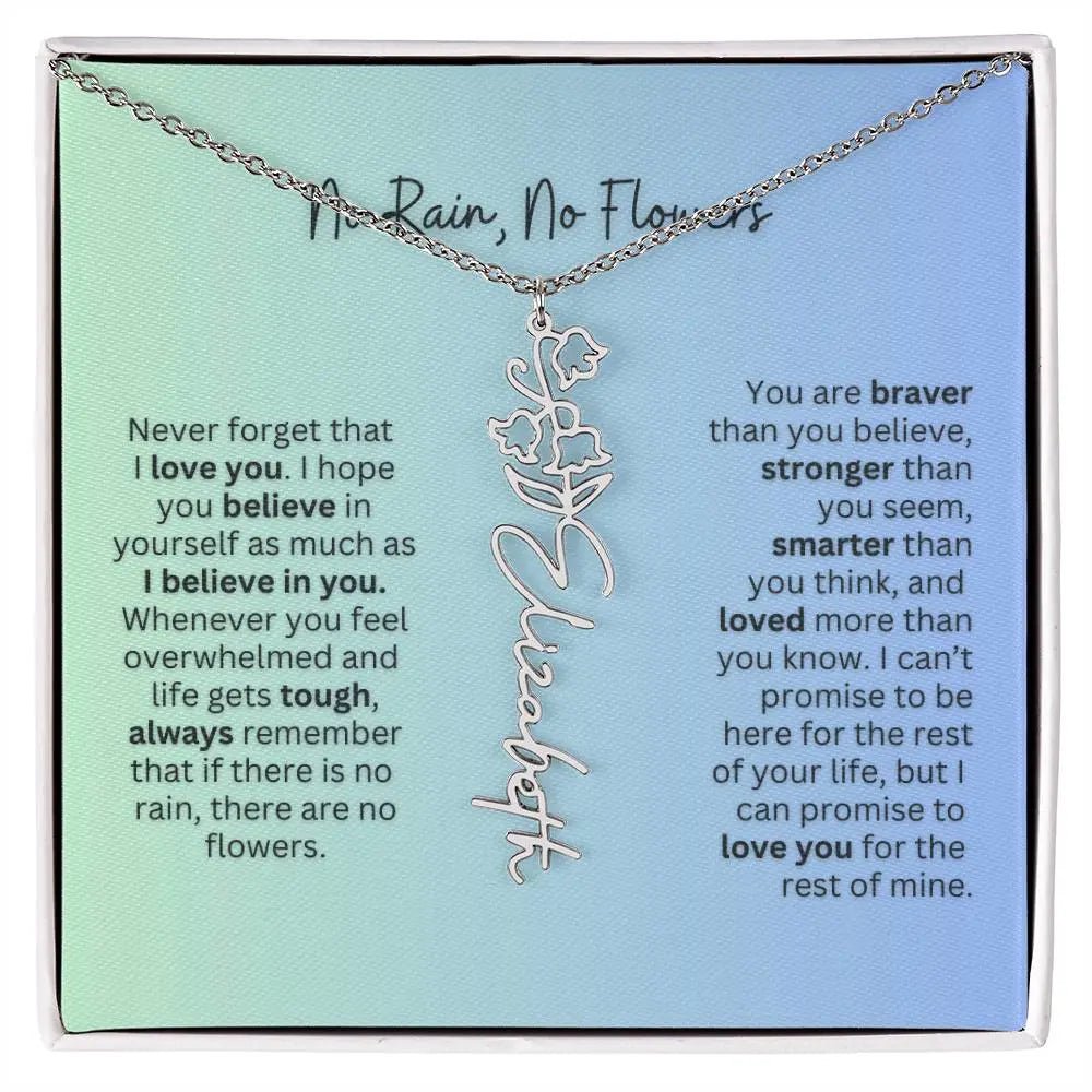 No Rain - No Flowers | Birth Necklace | Name Necklace | Beautiful Jewelry for Daughters and Granddaughters - Ever Trendy Essentials