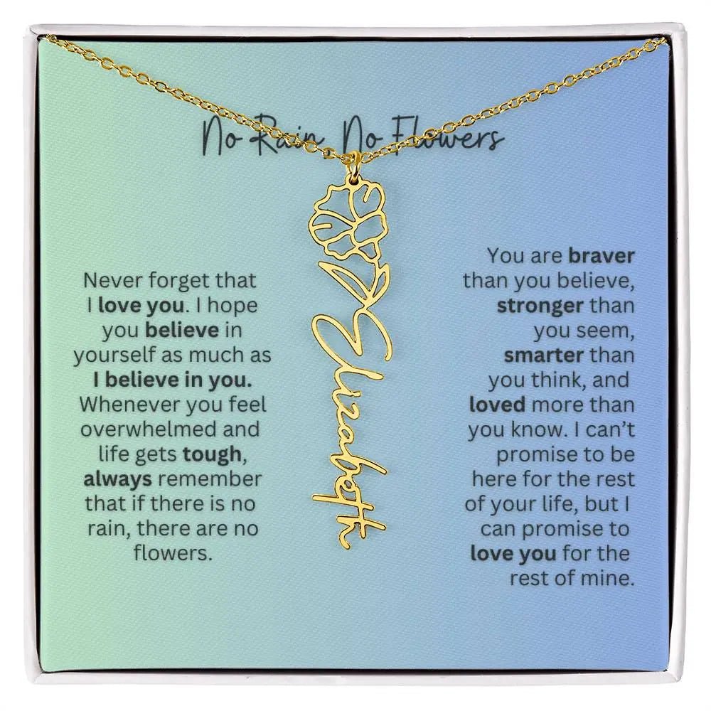 No Rain - No Flowers | Birth Necklace | Name Necklace | Beautiful Jewelry for Daughters and Granddaughters - Ever Trendy Essentials