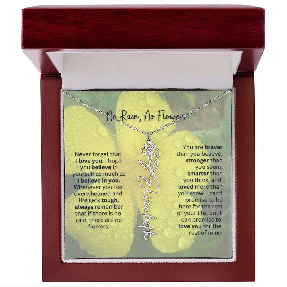 No Rain - No Flowers | Birth Necklace | Name Necklace | Beautiful Jewelry for Women: Mom, Wife, Sister, Granddaughter, and Bonus Daughter - Ever Trendy Essentials